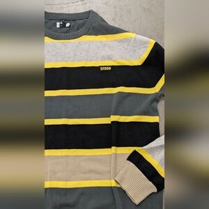 Orage Striped Sweater - Yellow, Black, Gray, X-large
